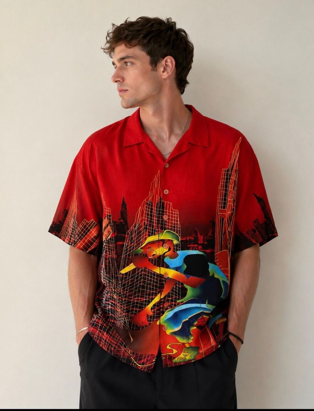 New York City Hunter Original Collection VTG Men's 2XL XXL Graphic All over Prin